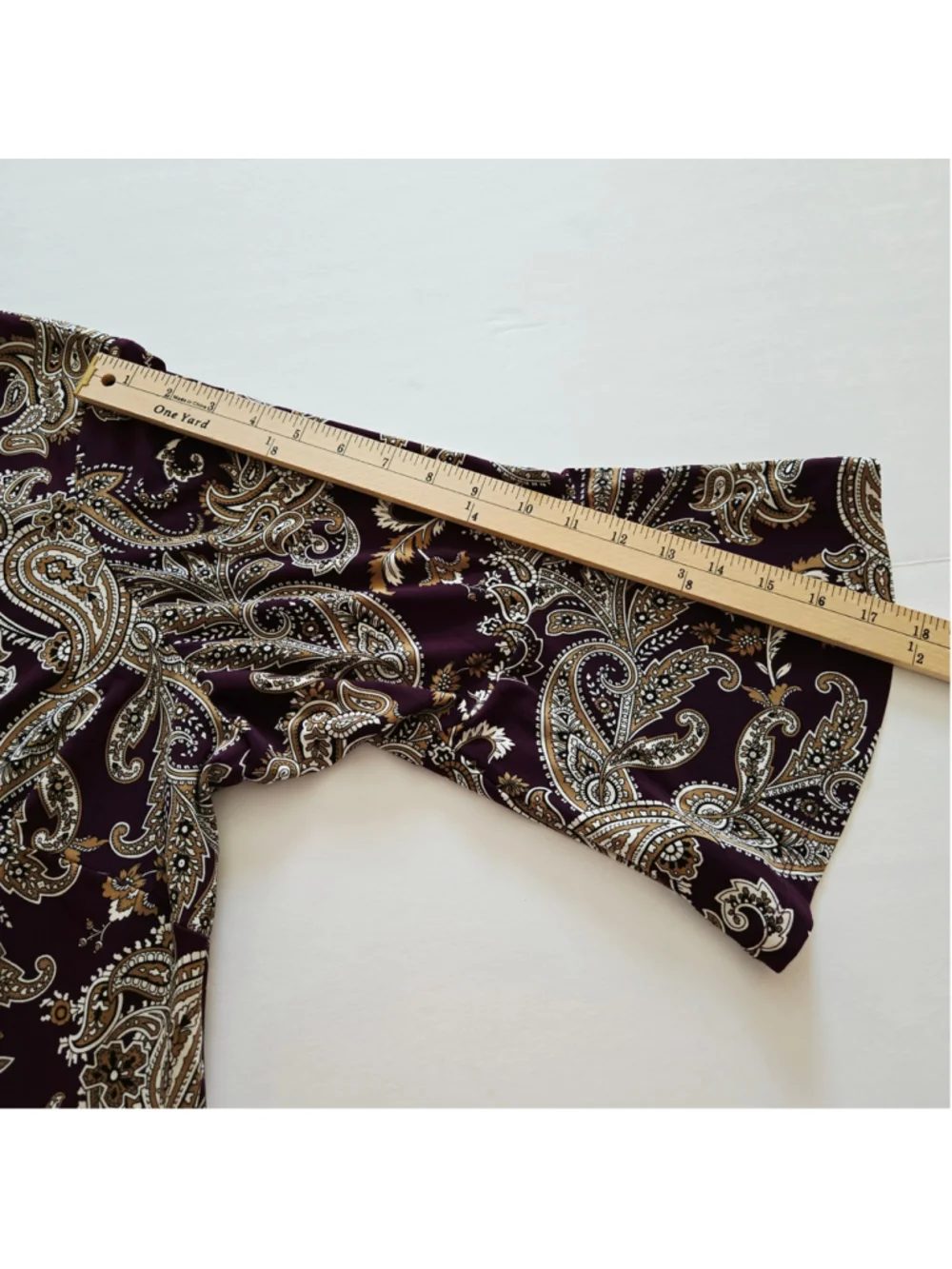 Tommy Hilfiger Purple Paisley Stretch Shift Dress 3/4 Bell Sleeve Plus Sz 18W
